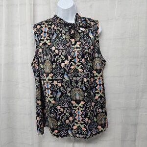 Modcloth Tank Peacock Art Deco Black Whimsigoth Goth Boho Floral 1X